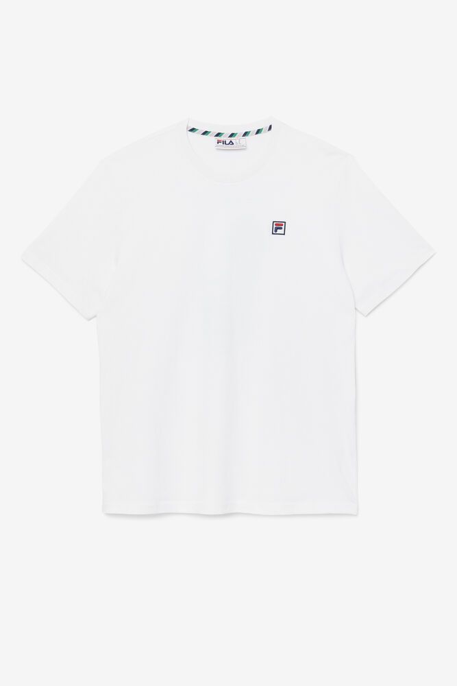 Fila Edgecumbe Short Sleeve T-Shirt White - Mens - 48301HCWD